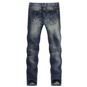 Vente en gros de jeans en denim uni pour hommes, style streetwear, lavage vintage, coupe slim, design personnalisé pour les magasins de marque, hiver automne - Product Image 2