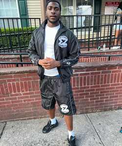 Survêtement imperméable en nylon et polyester pour homme, ensemble deux pièces coupe-vent et short à séchage rapide, survêtement uni - Product Image 4