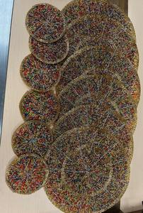 Chargeur perlé de luxe fait main pour manger un décor de vacances unique; pour napperon perlé de pendaison de crémaillère - Product Image 5