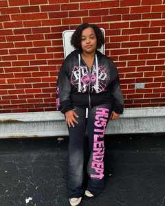 ชุดวอร์มผ้าคอตตอนสำหรับผู้ชายชุดวอร์มผ้าคอตตอนชุดวอร์มกางเกงมีฮู้ดแบบสวมติดโลโก้ออกแบบได้ตามต้องการ - Product Image 2