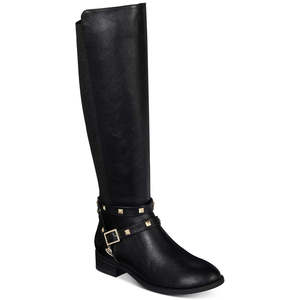 Thalia Sodi Stivali da equitazione alti fino al ginocchio Vallie da donna, taglia 9 M, in ecopelle nera - Product Image 1