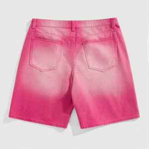 Pantalones Cortos Vaqueros Vintage Personalizados para Hombre, Casuales de Verano, de Tiro Medio, Transpirables, de Secado Rápido, 100% Algodón, con Borde Crudo, Cremallera y Decoración de Diamantes de Imitación - Product Image 6