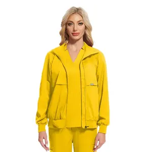 Conjunto de Uniforme Médico Elástico de Alta Calidad con Detección de Agujas para Uso Hospitalario, Chaqueta de Enfermería Unisex de Talla Grande - Product Image 5