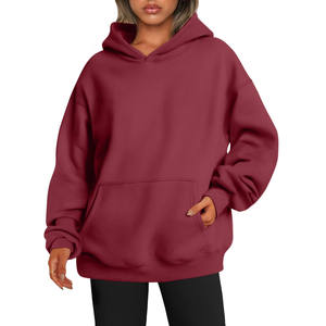 Sweats à capuche pour femmes décontractés brodés à impression personnalisée Sweatshirts 100% coton Streetwear Sweats à capuche d'automne tissés surdimensionnés et écologiques - Product Image 1