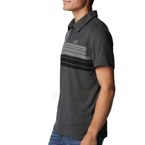 Camiseta informal para Polo de calidad superior para hombre, tejido de punto transpirable ajustado con patrón sólido - Product Image 2
