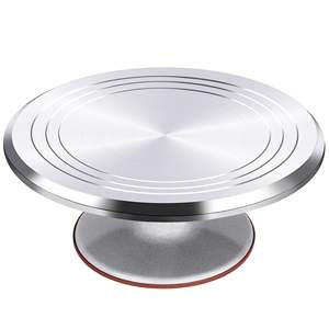 Présentoir à gâteau en métal au design moderne Décorations gravées à la main Support à gâteau rond durable Célébrations de fête d'anniversaire - Product Image 5