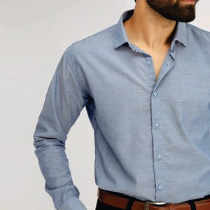 Camisas de vestir ajustadas de seda personalizadas para hombre, ropa informal, camisas de manga larga para hombre, camisas de moda - Product Image 3