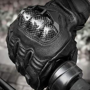Summer Leather <b>Motorcycle</b> Gloves Breathable Mesh Lightweight Anti Slip Grip Touchscreen Function <b>Shock</b> <b>Absorb</b> Palm Sports Riding - Product Image 1