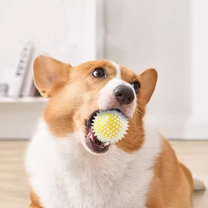 Gran oferta, bola masticable interactiva, juguete para perros, elástico, chirriante, limpieza de dientes puntiagudos, juguete de entrenamiento al aire libre hecho de silicona de goma duradera - Product Image 6