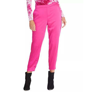 Pantaloni Hailey da Donna Rachel Roy, Rosa Scuro, in Raso, a Vita Alta, Gamba Dritta, Traspiranti, Effetto Stropicciato, Taglia Media - Product Image 1