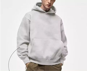 Sweat à capuche Hip Hop pour hommes, poids lourd 100% coton, éponge française, respirant, style pull, logo personnalisé, streetwear surdimensionné, vente en gros - Product Image 3