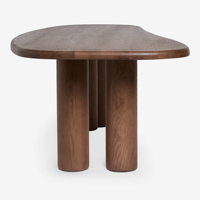 Table à manger ronde de jardin en teck massif, couleur naturelle, nouveau design, mobilier de jardin en teck - Bhadrika