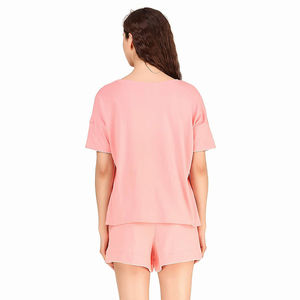 Ensemble t-shirt et short deux pièces pour femmes de haute qualité et à séchage rapide en polyester et coton ensemble de shorts pour femmes personnalisés - Product Image 4