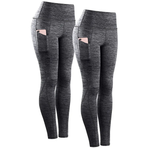 Leggings de yoga tricotés unis pour femmes, taille haute, épais, respirants, pour la gym et la course, livraison mondiale, directement de l'usine, faible MOQ - Product Image 3