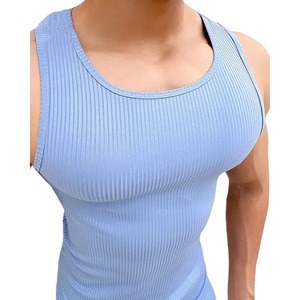 Vente en gros de T-shirts sans manches 4XL 100% coton avec logo personnalisé Débardeurs pour hommes grande taille - Product Image 2