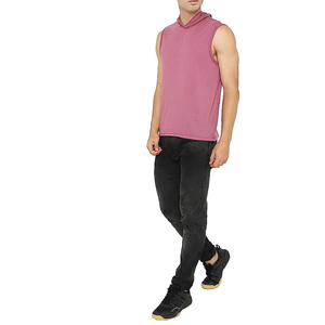 New Fashionable Casual Fitness Sports <b>Sleeveless</b> <b>Hoodie</b> <b>Men's</b> 100% Cotton Quick Dry Lightweight Summer Gym Workout Printed - Product Image 2