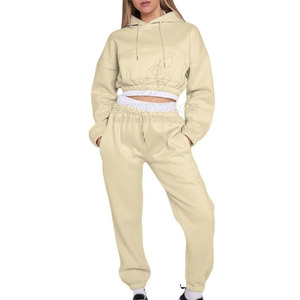 New Arrival Low MOQ Women <b>Crop</b> <b>Top</b> Tracksuit High Quality Latest Design Women <b>Crop</b> <b>Top</b> Tracksuit - Product Image 1