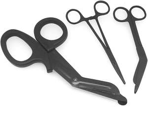Premium Black EMT Herramientas paramédicas Vendaje médico Tijeras Linterna y Hemostat Fórceps-Juego de instrumentos manuales - Product Image 1
