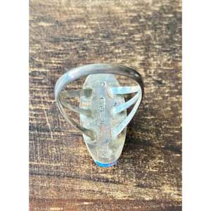 Navajo Handmade Cultural Collectible Ring Multi-Stone & Sterling Silver Inlay Size 4.75 - Product Image 5