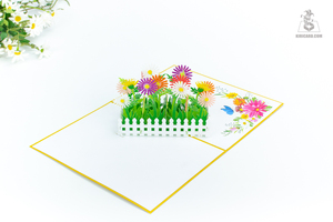 Tarjeta de felicitación con diseño de flores coloridas en 3D, artesanía de papel, regalo de recuerdo DIY para ocasiones especiales - Product Image 4