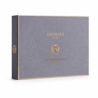 Scatola Regalo Pieghevole Morbida Personalizzata Eco-Friendly Grigio Lavanda con Flock Parziale, Stile Libro con Lamina Oro, per Cosmetici e Skincare, con Apertura a Strappo