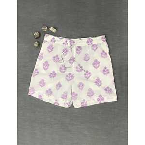 กางเกงขาสั้นผ้าฝ้ายพิมพ์ลายบล็อก-ผ้าฝ้าย 100% ระบายอากาศได้ดี เอวกลาง ตกแต่งด้วยลายพิมพ์ - Product Image 2