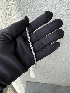 Chaîne tennis en argent 925 avec moissanite en forme de poire et ronde, vente en gros, bracelet délicat pour femmes et hommes, bijoux glacés - Product Image 3