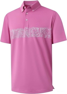Chemises de golf pour hommes Motif imprimé poitrine à séchage rapide Chemises polo décontractées à manches courtes Chemises polo grande taille pour hommes - Product Image 3