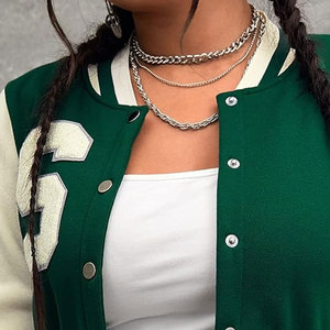 2026 New Fashion Long <b>Sleeve</b> Crop Top Baseball Varsity <b>Jacket</b> Custom Logo Eco-Friendly Windproof Breathable Winter <b>Jacket</b> Women - Product Image 6