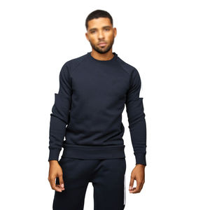 Ensemble de survêtements en molleton de coton à manches longues pour hommes, vêtements de fitness et de jogging, vente en gros de survêtements d'hiver à motif solide - Product Image 4
