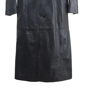Premium Real <b>Leather</b> Long Trench Coat Durable Black <b>Winter</b> Outerwear Stylish Slim Fit Motorcycle Fashion <b>Jacket</b> Eco-Friendly - Product Image 6