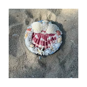 Seashell mirror <b>square</b> <b>frame</b> with green abalone fragments on MDF for bathroom makeover decor, produced in Vietnam - Product Image 4