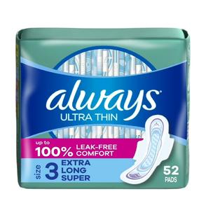 Always Ultra Thin <b>Pads</b> with Wings Size 3 Extra Long Super 84 Count Soft Comfortable Absorbent Leak Guard For Sale <b>Cheap</b> - Product Image 3
