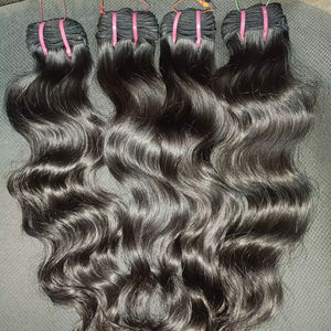 Cheveux humains vierges bruts non traités du Brésil, en vrac, naturels, raides et crépus, 12 pouces, extensions de tissage de cheveux en gros - Product Image 1