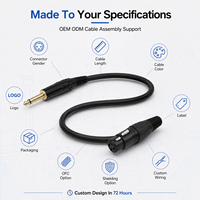 Adaptador de Audio Personalizado de 6.35mm (1/4 de Pulgada) Mono Jack Dorado a XLR Macho o Hembra, Cable XLR de Alta Calidad para Micrófono, Mezclador y Amplificador