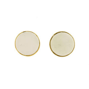 Vente chaude Dainty Minimaliste 9mm Naturel Blanc Agate Gemme Boucle D'oreille Or 18K Rhodium Véritable Argent 925 Cadeau Pour Femme - Product Image 2