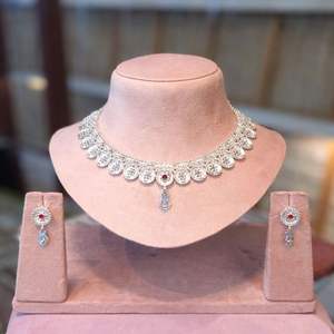 ชุดเครื่องประดับแฟชั่นทองแดงชุบเงินสำหรับผู้หญิง - Product Image 1