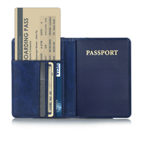 Funda de pasaporte de cuero con bloqueo RFID, elegante, de larga duración y de viaje, gran regalo esencial para viajeros del mundo y Jetsetters