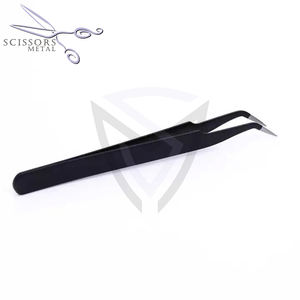 Volume professionnel pince à épiler extension de cils pince à épiler Logo personnalisé pointe argentée faite par des ciseaux en métal - Product Image 6