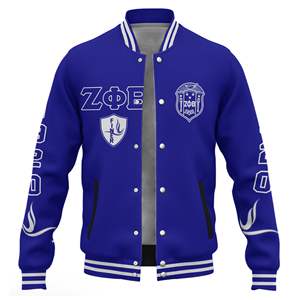 Chaqueta Bomber Personalizable con Cuello Alto Estilo Edsel de la Hermandad Zeta Phi Beta - Product Image 1