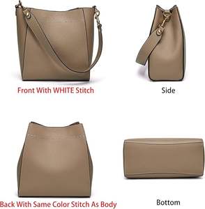 Sacs à main fourre-tout seau en cuir de créateur pour femmes avec large sangle détachable et design de sac à bandoulière Logo personnalisé - Product Image 3