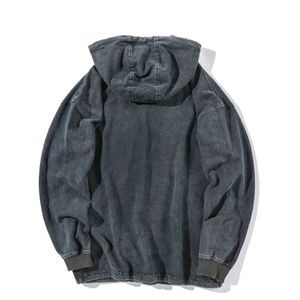 Sweat à capuche pour homme en molleton français, lavage à l'acide, effet délavé, broderie personnalisée en cuir, dernière tendance, vente chaude, bonne qualité - Product Image 6