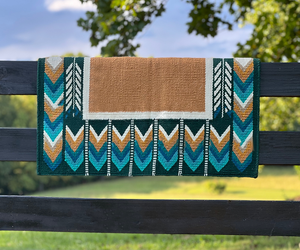 Western Show Horse Saddle Blanket Diseño de Nueva Zelanda Manta de sillín de lana hecha a mano Top Wool Saddle Pad Size - Product Image 1