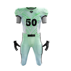 Uniforme de Fútbol Americano Personalizable de Diferentes Estilos, Color Liso, Transpirable, de Malla/Poliéster, Sublimado, de Secado Rápido - Product Image 1