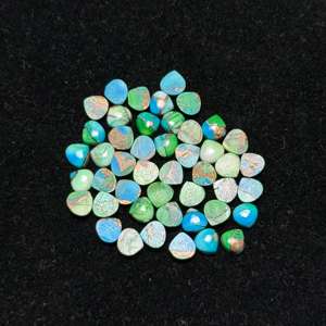 AAA + alta calidad tamaño personalizado forma de corazón Pavo Real Natural cobre Kingman turquesa cabujón verde piedra preciosa para joyería suelta - Product Image 2