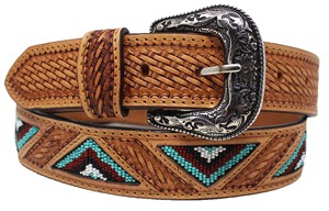 Hecho a mano Unisex 1,5 "Cinturón occidental de calidad premium Argentina Importado Cuero de vaca Diseño occidental con cuentas decorativas - Product Image 6