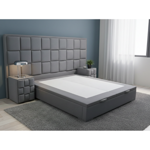 Base de Almacenamiento Original con Cabecero, Conjunto Personalizable Tapizado, Cómodo, Moderno, Estructura de Madera, B2B, Listo para OEM, Lujo Único para Dormitorio - Product Image 1