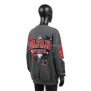 Sweat-shirt oversize pour femme en tissu polaire, couleurs gris, rouge, noir, logo personnalisé, impression sérigraphique, vêtement élégant, sweat-shirt respirant pour femme - Product Image 4