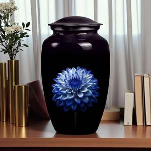 Urne funéraire florale pour cendres d'adultes - Urne commémorative en aluminium Lily - Product Image 4