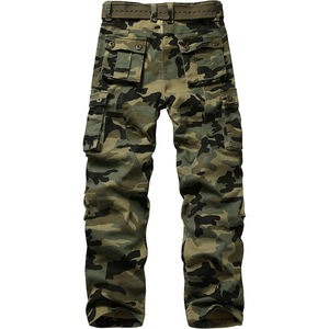 Pantalones Cargo de camuflaje para hombre, ropa de calle, ajuste relajado, tela de algodón duradera y diseño multibolsillo para uso informal o táctico - Product Image 5
